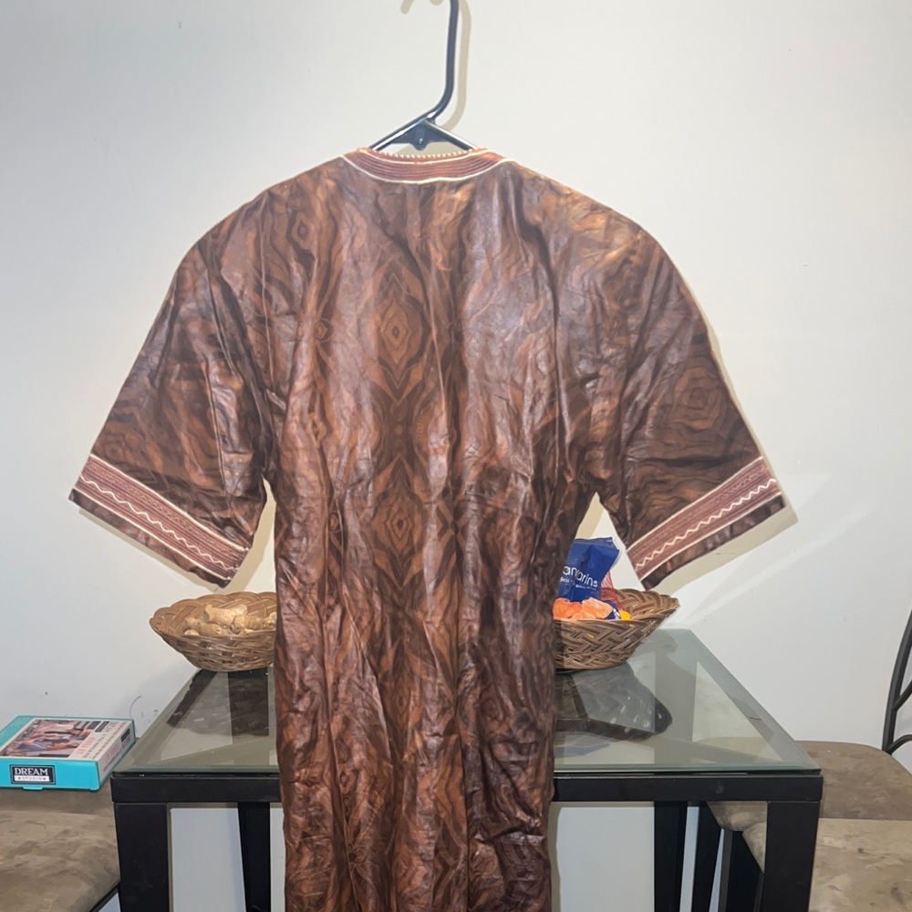 Brown long dress , African fabric